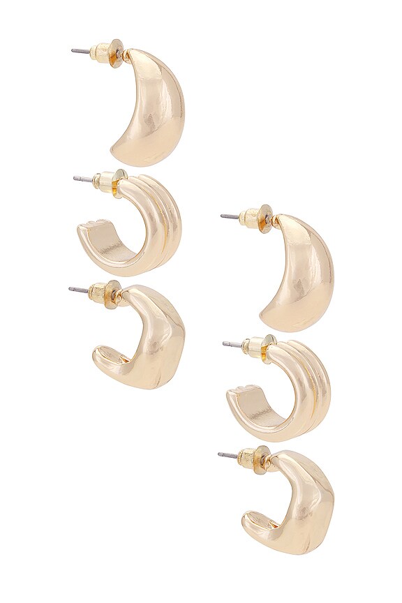 view 2 of 3 Maya Earring Set in Gold