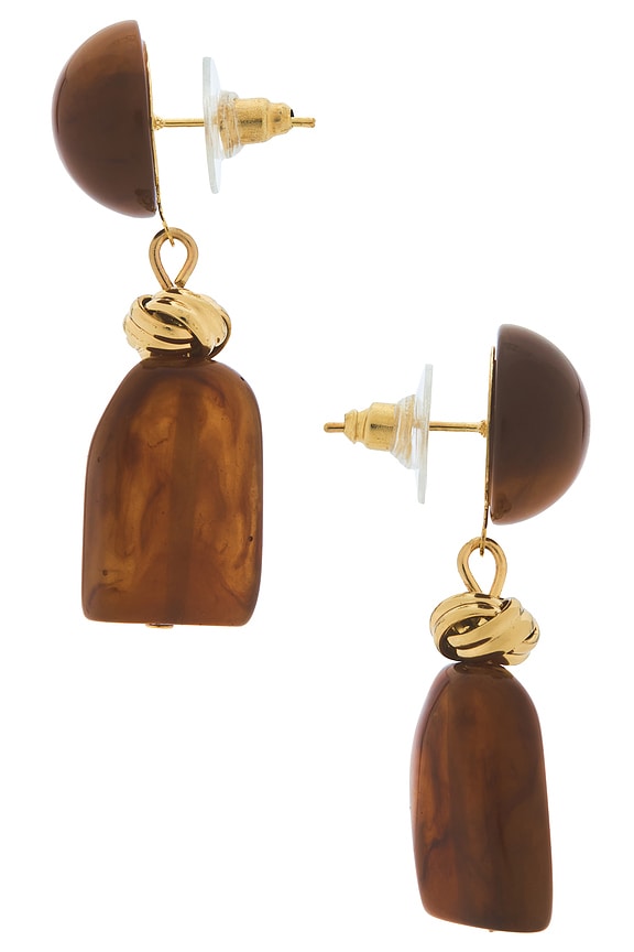 view 2 of 2 PENDIENTES KELSEY in Brown Tortoise