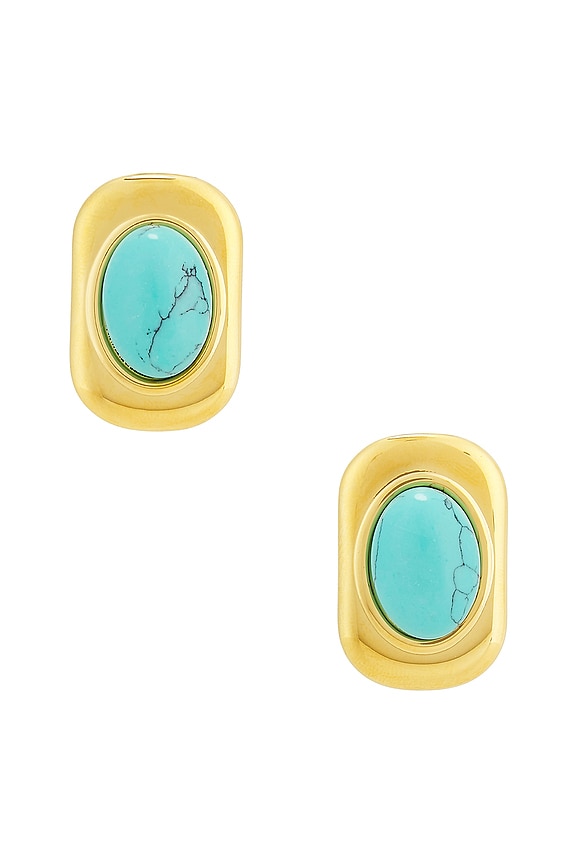 view 1 of 2 BOUCLES D'OREILLES BRIELLA in Gold & Turquoise