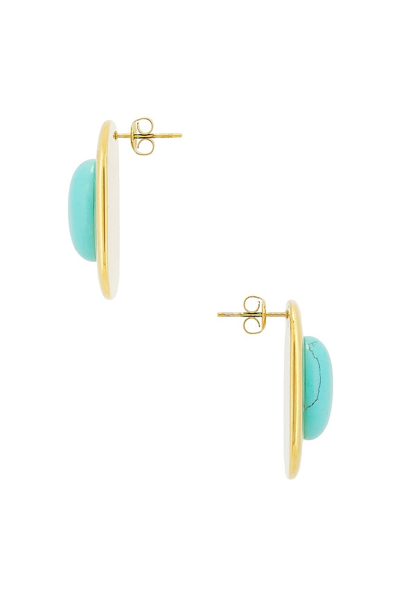view 2 of 2 BOUCLES D'OREILLES BRIELLA in Gold & Turquoise