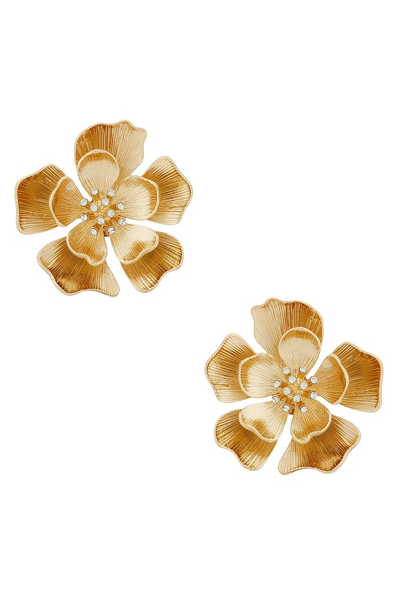 view 1 of 2 PENDIENTES MIREYA in Gold