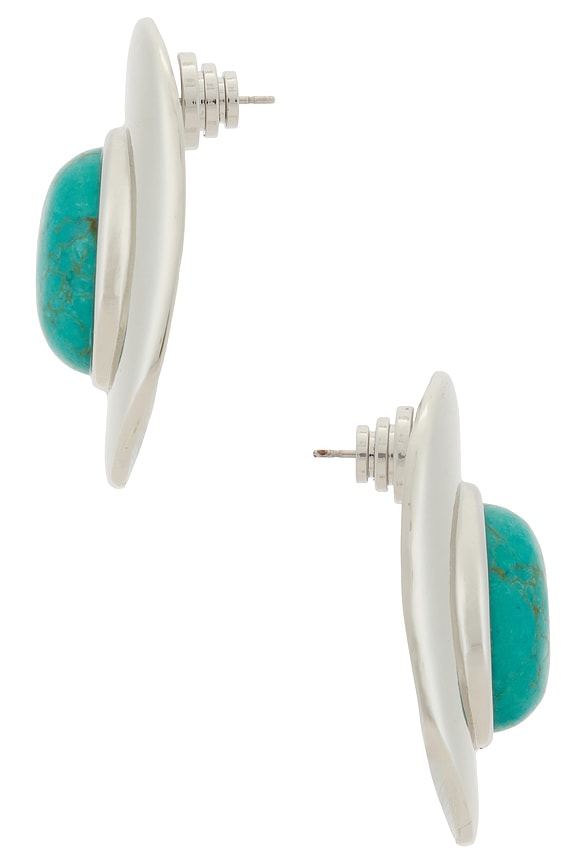 view 2 of 2 BOUCLES D'OREILLES GEMMA in Silver & Turquoise