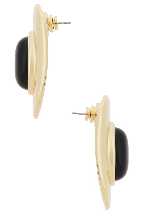 view 2 of 2 BOUCLES D'OREILLES GEMMA in Gold & Black
