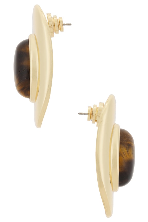 view 2 of 2 BOUCLES D'OREILLES GEMMA in Gold & Brown