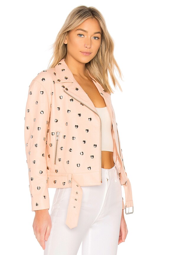 view 2 of 5 Studded Hearts Moto in Blush Pink