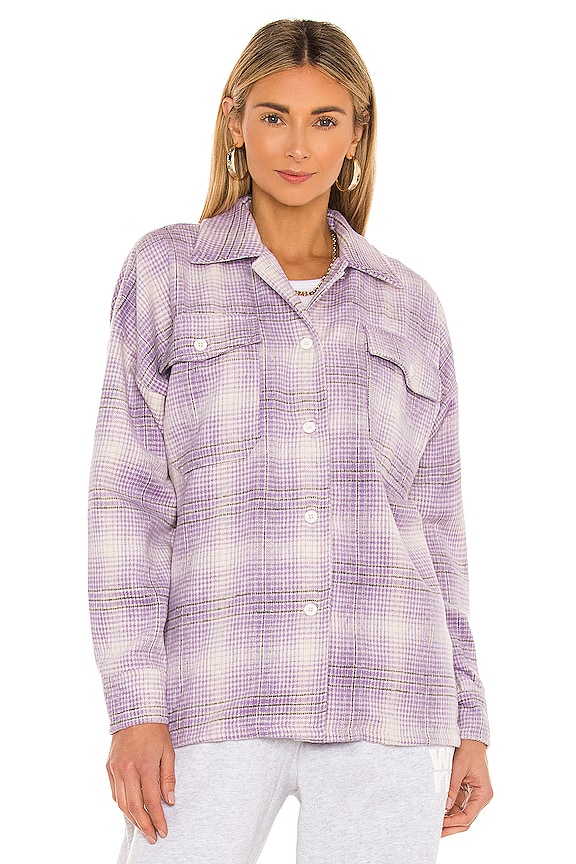view 2 of 5 Emmy Shacket in Lavender Plaid