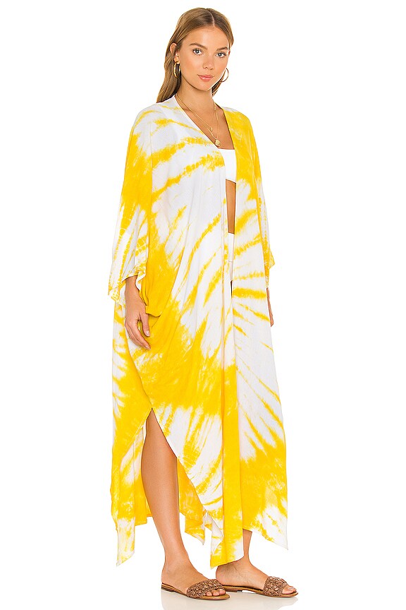 view 2 of 3 Karla Kaftan in Maize Yellow Tie Dye