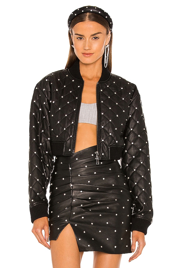 view 1 of 5 CHAQUETA DE CUERO ACOLCHADA VALLETTA in Black