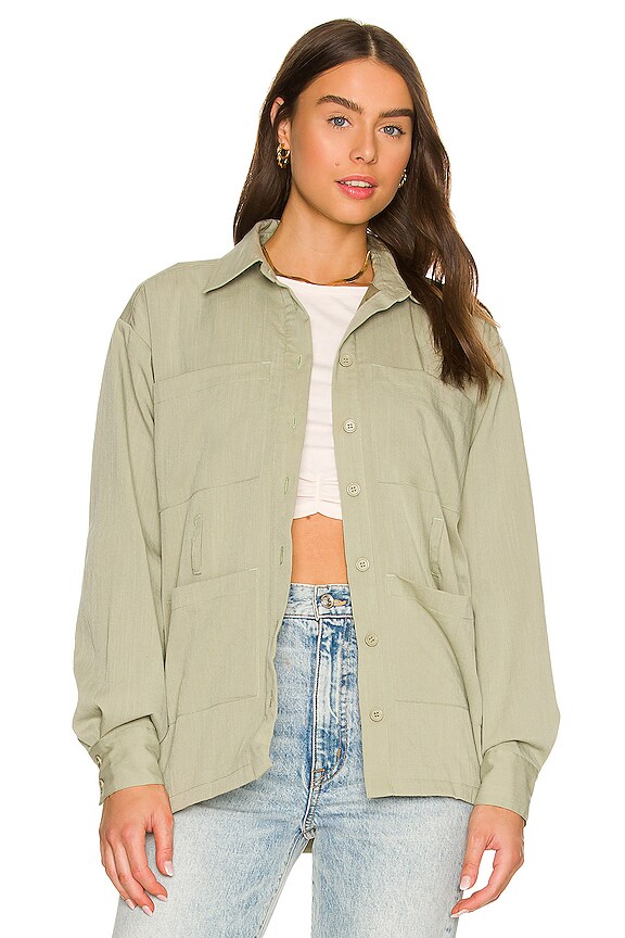 view 2 of 5 Kourtney Shacket in Light Green