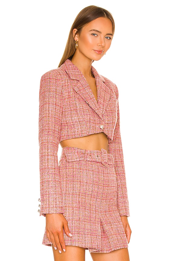 view 2 of 4 Amira Cropped Blazer in Pink Multi