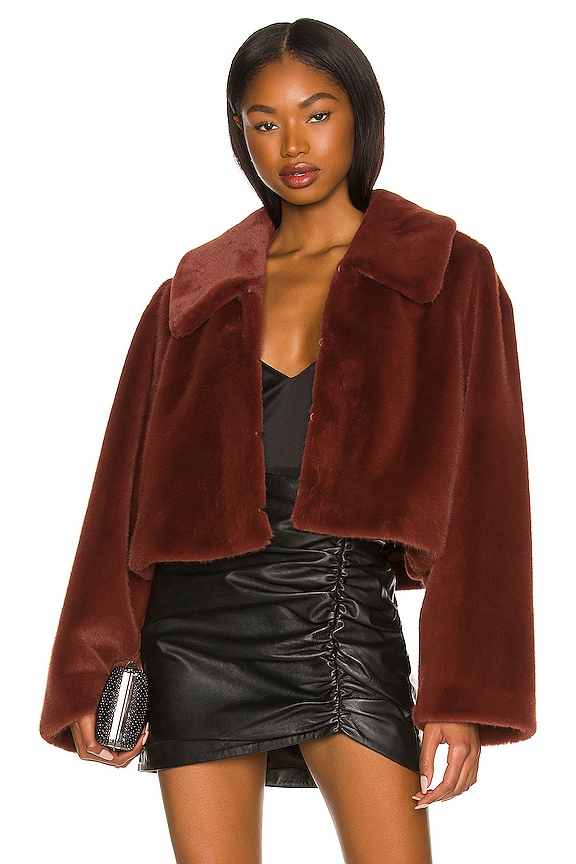 view 1 of 4 Sonny Cropped Coat in Maroon