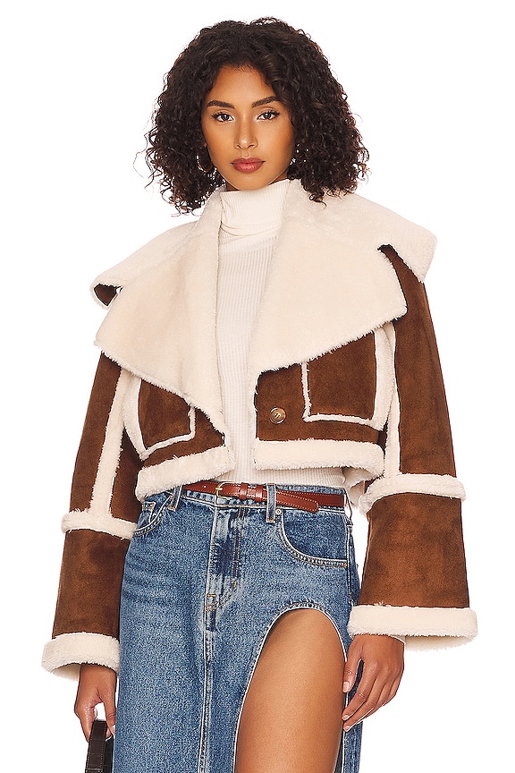 Lovers and Friends Dutton Cropped Jacket in Sepia Brown | REVOLVE