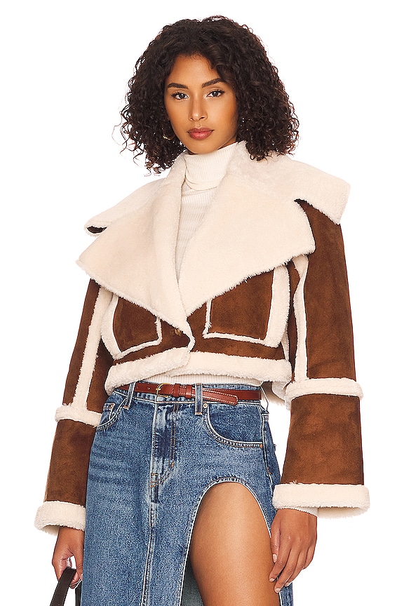 view 2 of 5 Dutton Cropped Jacket in Sepia Brown