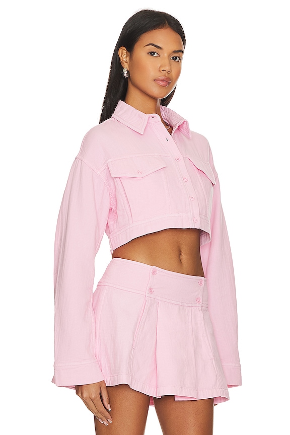 view 2 of 4 Sean Cropped Jacket in Candy Pink