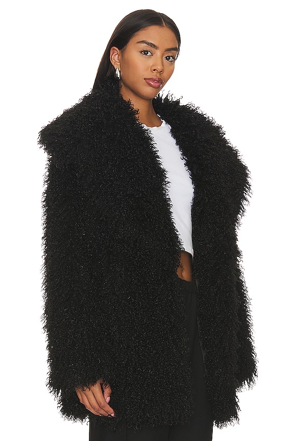view 2 of 4 Amani Faux Fur Coat in Onyx Black