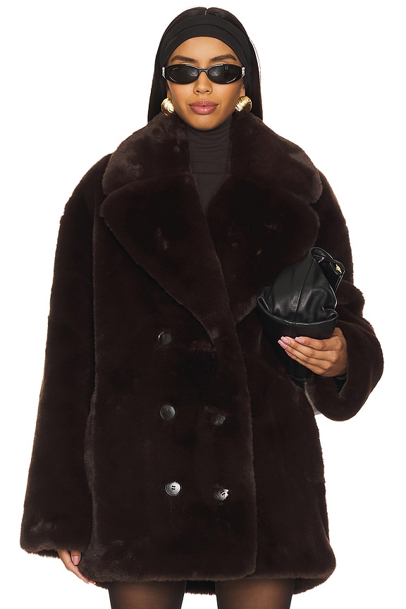 view 2 of 5 Wainscott Faux Fur Jacket in Brown