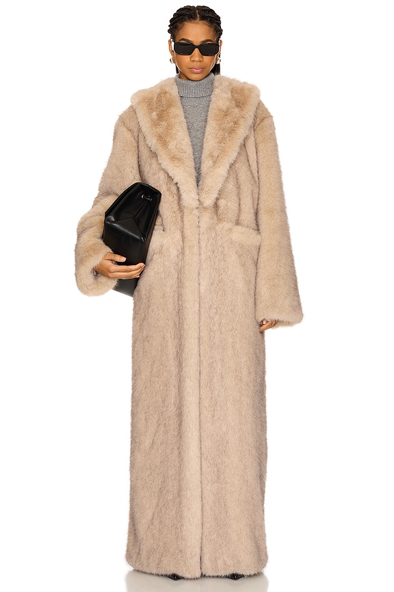view 2 of 4 Vincent Faux Fur Coat in Taupe