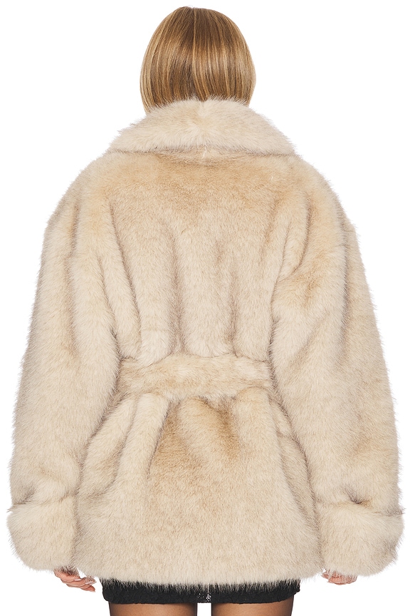 Lovers and Friends Margot Faux Fur Coat in Sand Neutral | REVOLVE