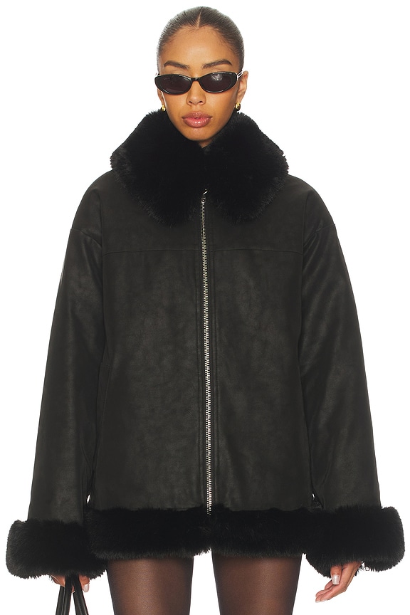 view 2 of 5 Helly Faux Leather Jacket in Black