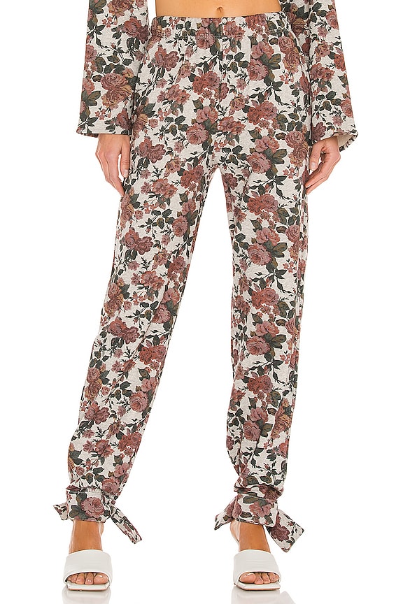 view 1 of 4 Tie Ankle Sweatpant in Red Victorian Floral