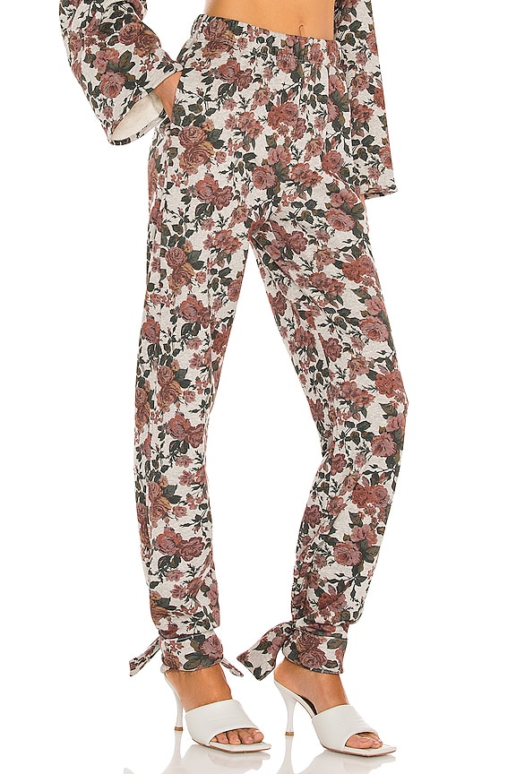 view 2 of 4 Tie Ankle Sweatpant in Red Victorian Floral