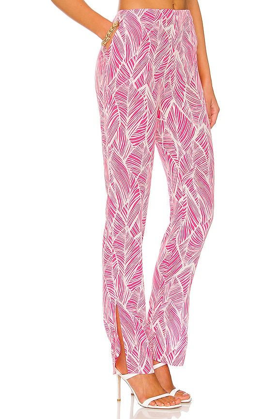 view 2 of 4 Makena Pant in Fuchsia Leaf Print