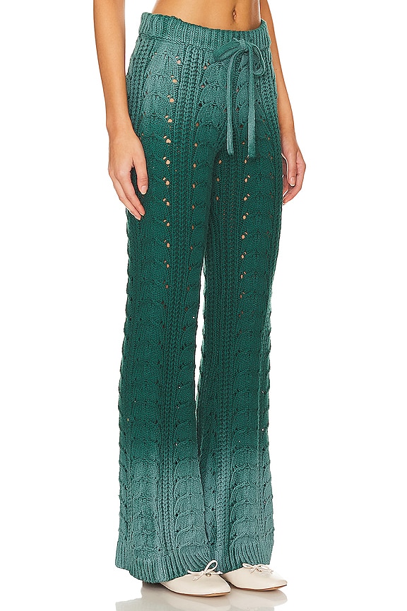 view 2 of 4 PANTALON EN MAILLE JELISSA OMBRE in Green Ombre