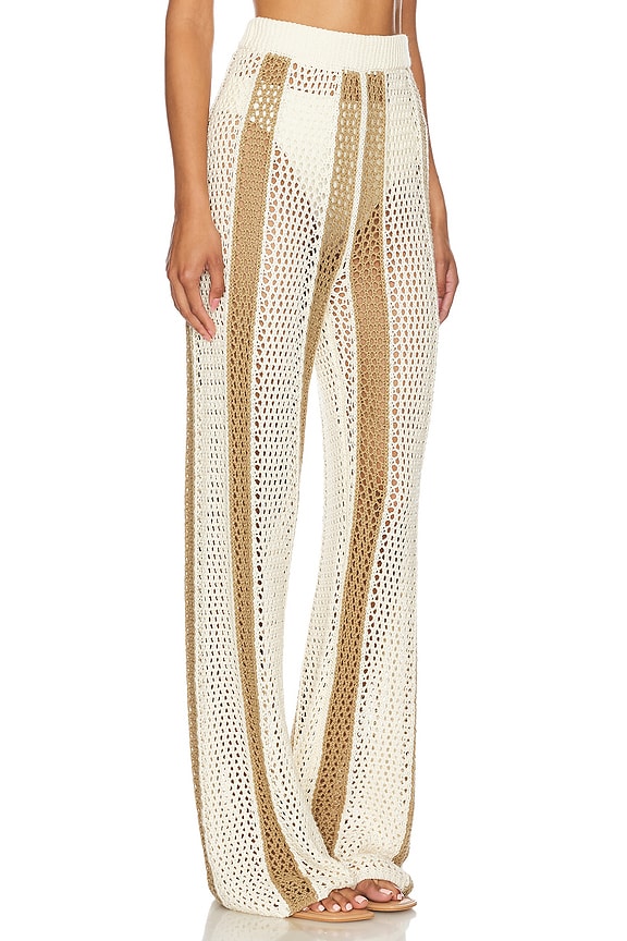 view 2 of 4 БРЮКИ KERIM in Ivory & Beige Stripe