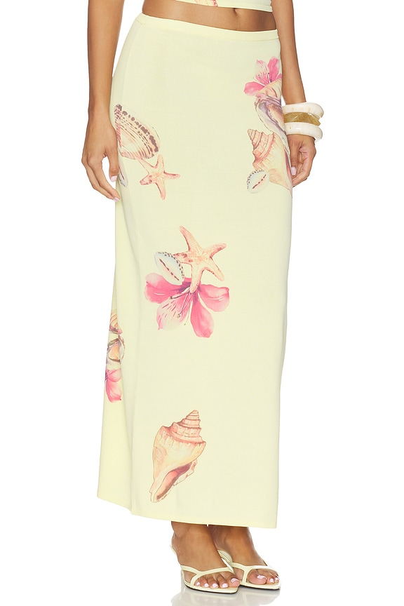 view 2 of 6 Katia Floral Print Midi Skirt in Yellow Multi