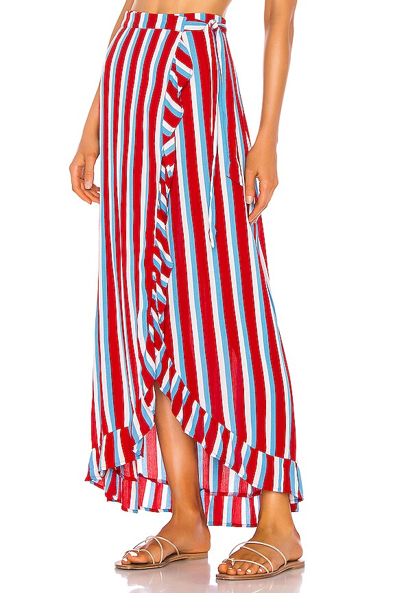 view 2 of 4 Waves For Days Wrap Skirt in Americana Stripe