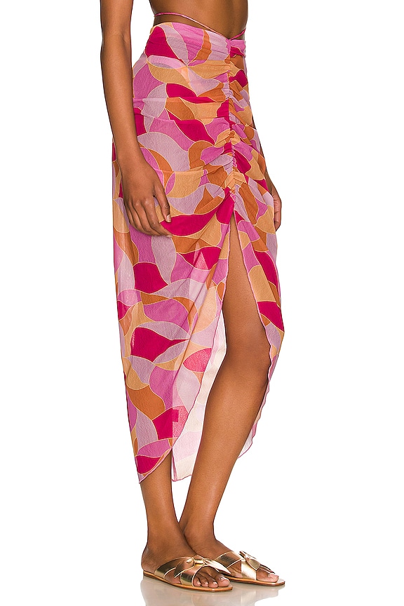 view 2 of 4 FALDA MIDI FEELIN GROOVY in Fuchsia Geo