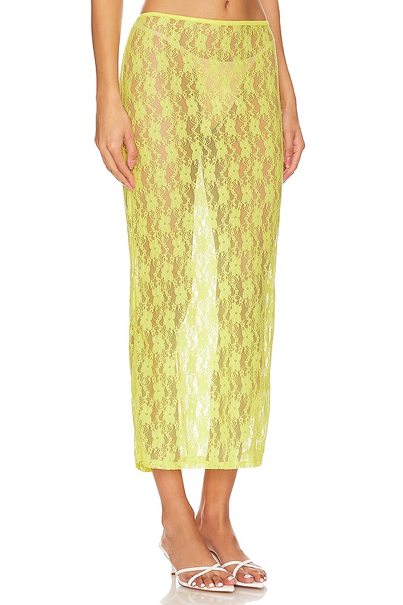 view 2 of 4 Lia Sheer Skirt in Bright Yellow