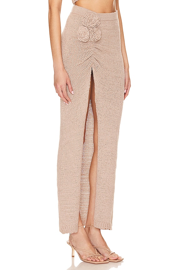 view 2 of 4 Joya Rosette Skirt in Beige