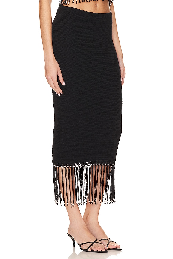 view 2 of 4 Bryony Fringe Skirt in Black