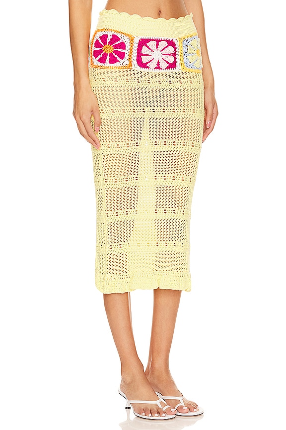 view 2 of 4 Florence Midi Skirt in Yellow Multi