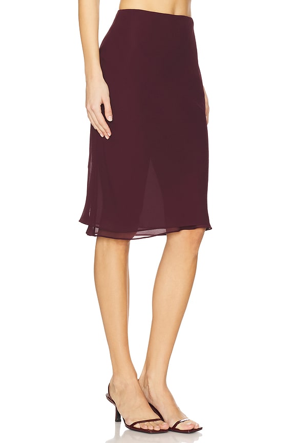 view 2 of 6 Mischa Midi Skirt in Wine Red