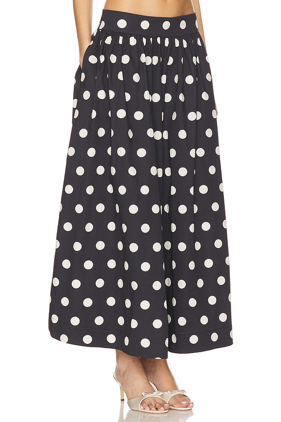 view 2 of 6 Deven Midi Skirt in Black Polka Dot