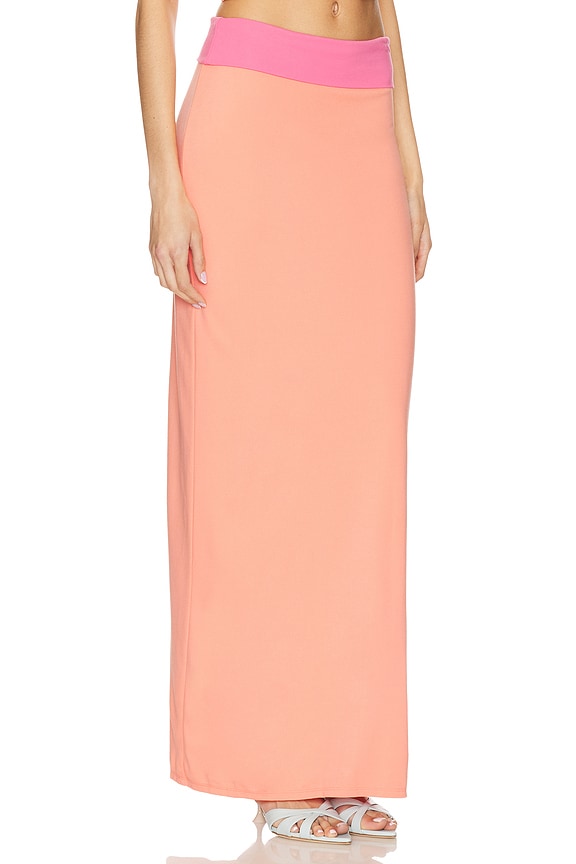 view 2 of 6 Tulip Maxi Skirt in Coral & Pink