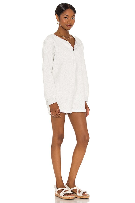 view 2 of 3 Terry Romper in Light Heather Grey