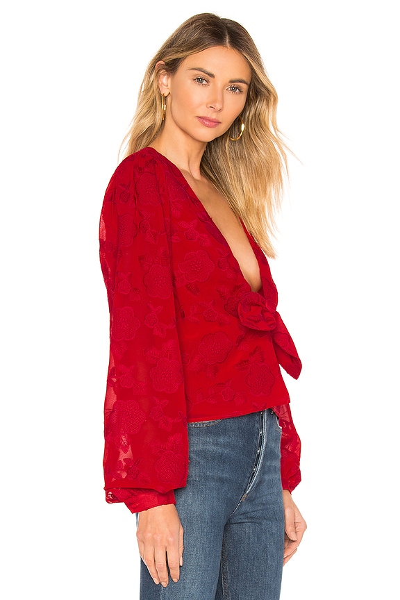 view 2 of 5 Theo Blouse in Berry Red