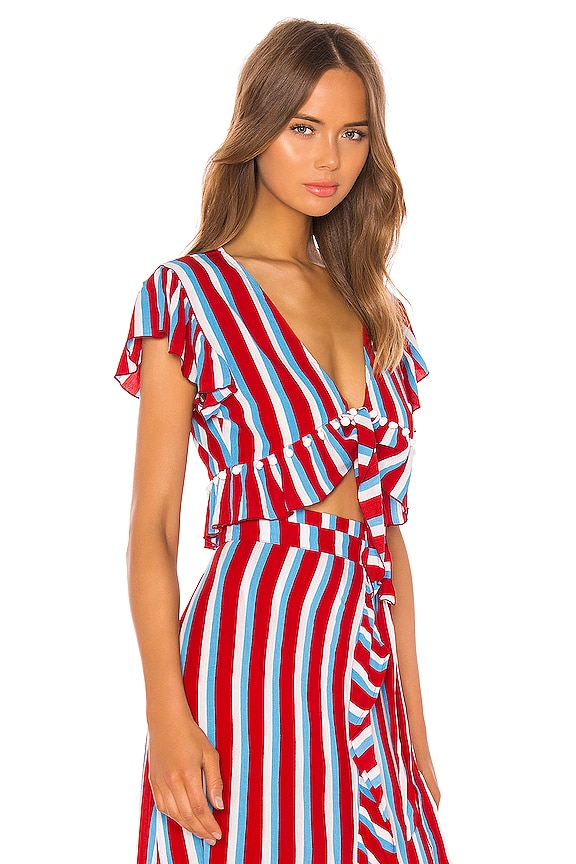 view 2 of 4 TOP CROPPED WAVES FOR DAYS in Americana Stripe