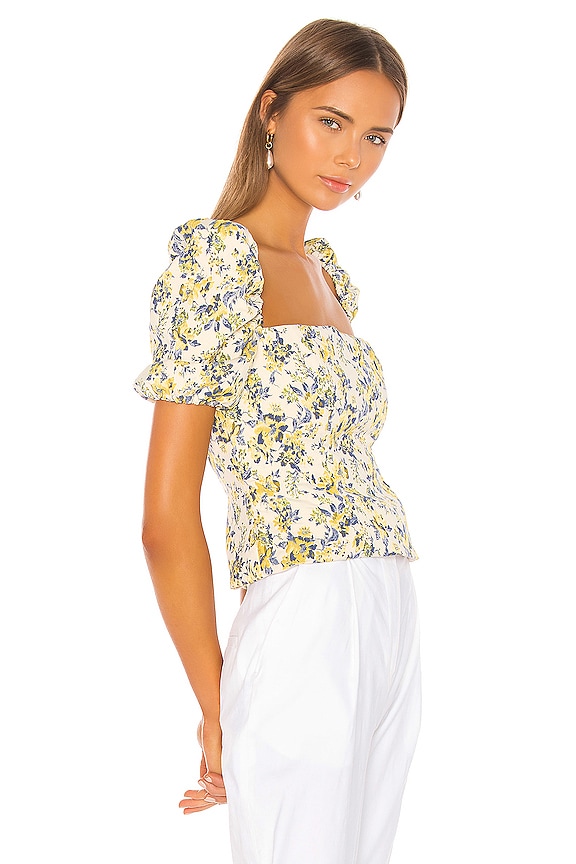 view 2 of 4 Wesley Top in Yellow & Blue