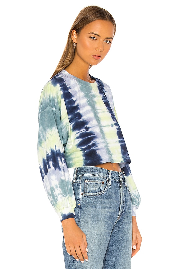 view 2 of 4 CROPPED MANCHES LONGUES in Blue Stripe