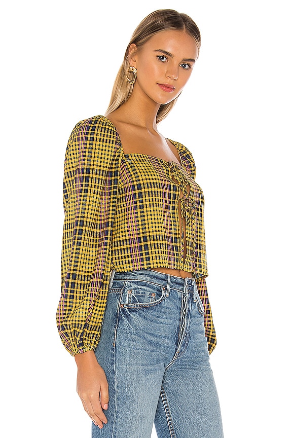 view 2 of 4 Tucker Top in Yellow Plaid