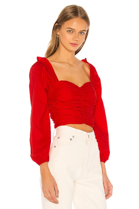 view 2 of 4 Octavia Crop Top in Red