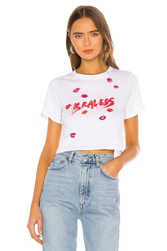 Lovers and Friends Braless Sierra Crop Tee in Laundered White | REVOLVE