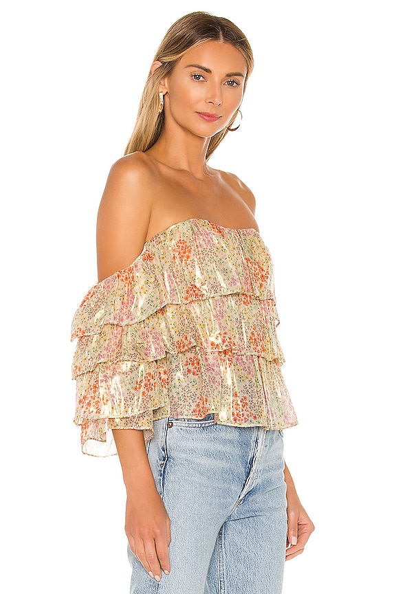 view 2 of 5 Ocean Eyes Top in Lurex Floral