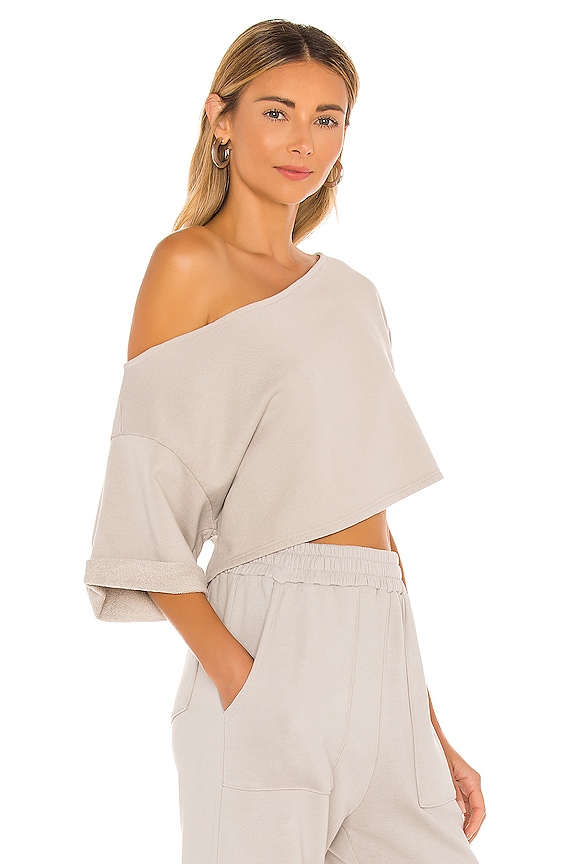 view 2 of 4 Cropped Off Shoulder Top in Sandstone