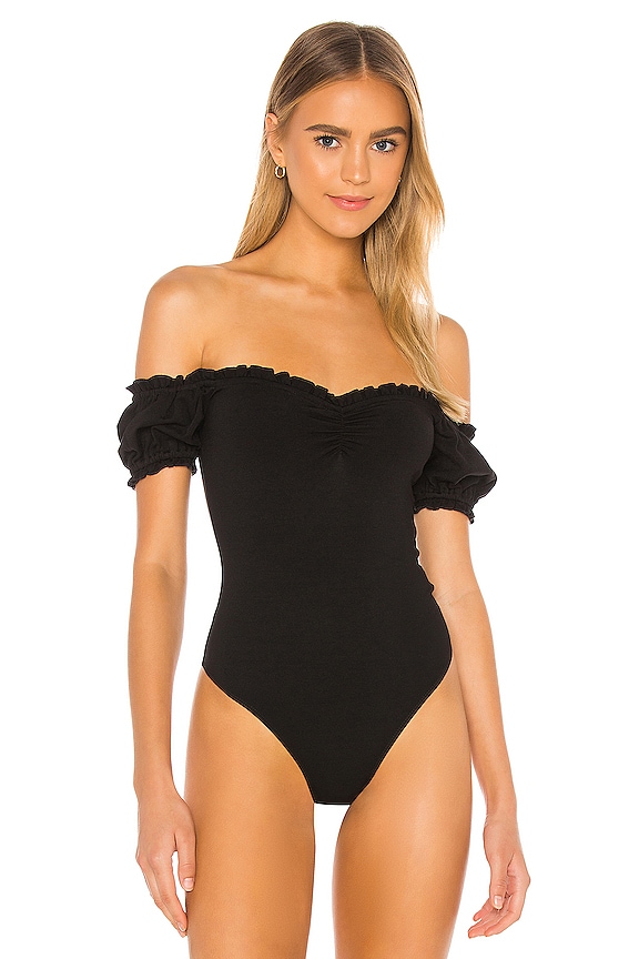 view 2 of 5 Lacey Bodysuit in Black