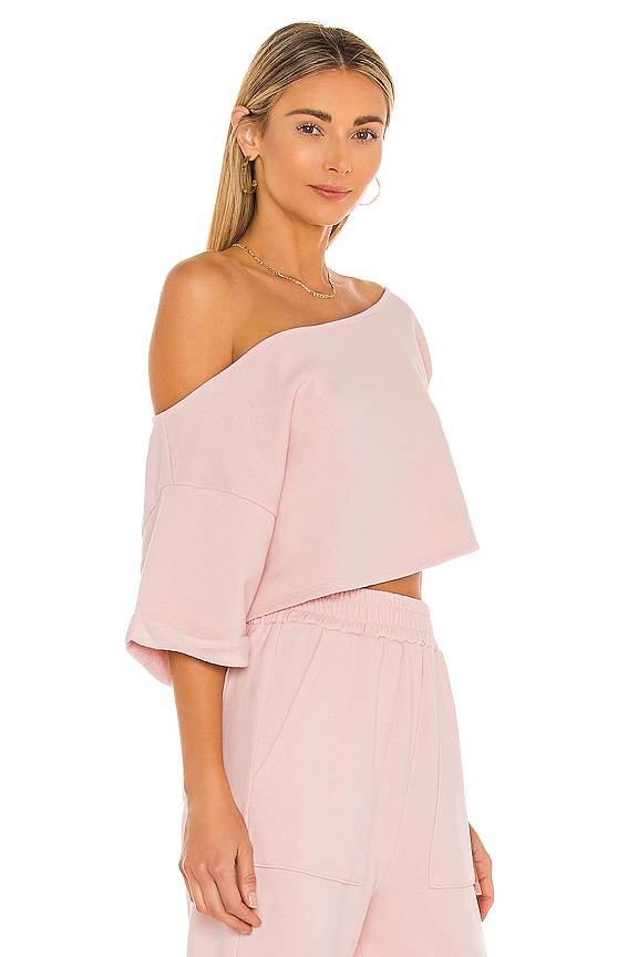 view 2 of 4 Cropped Off Shoulder Top in Soft Pink